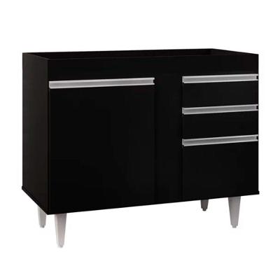 Balcão 02 Gavetas Bia 100Cm Preto