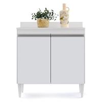 Balcão De Cozinha Com Tampo 02S Sara 80Cm Branco - 5