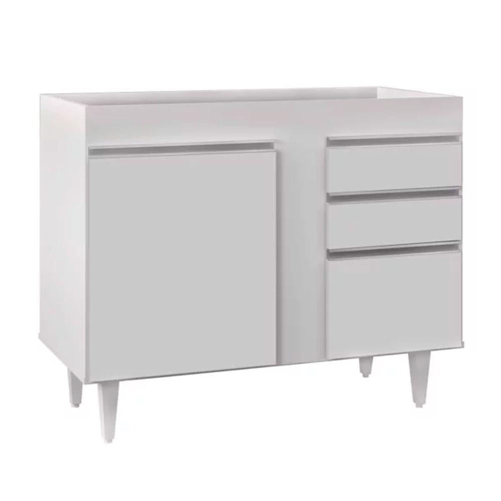 Balcão 02 Gavetas Bia Branco 100Cm - 1