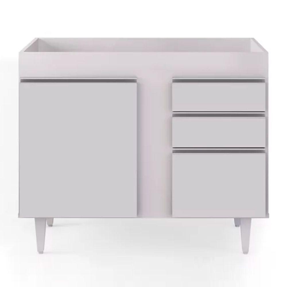 Balcão 02 Gavetas Bia Branco 100Cm - 5