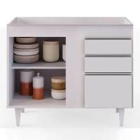 Balcão 02 Gavetas Bia Branco 100Cm