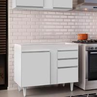 Balcão 02 Gavetas Bia Branco 100Cm - 6