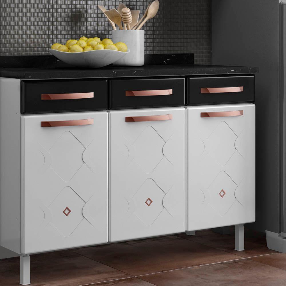 Balcão Gabinete Cozinha Aço Telasul Mirage New C/tampo - 1