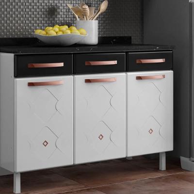 Balcão Gabinete Cozinha Aço Telasul Mirage New C/tampo