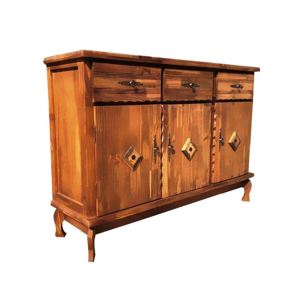 Balcão 3 Portas 3 Gavetas Pé Luís XV Móveis Rústicos Adelin - 1
