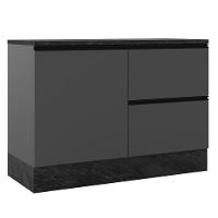 Balcão Com Tampo 120cm Com 1 Porta E 3 Gavetas Etna Cor Grafite Poliman Móveis - 1