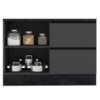 Balcão Com Tampo 120cm Com 1 Porta E 3 Gavetas Etna Cor Grafite Poliman Móveis - 4