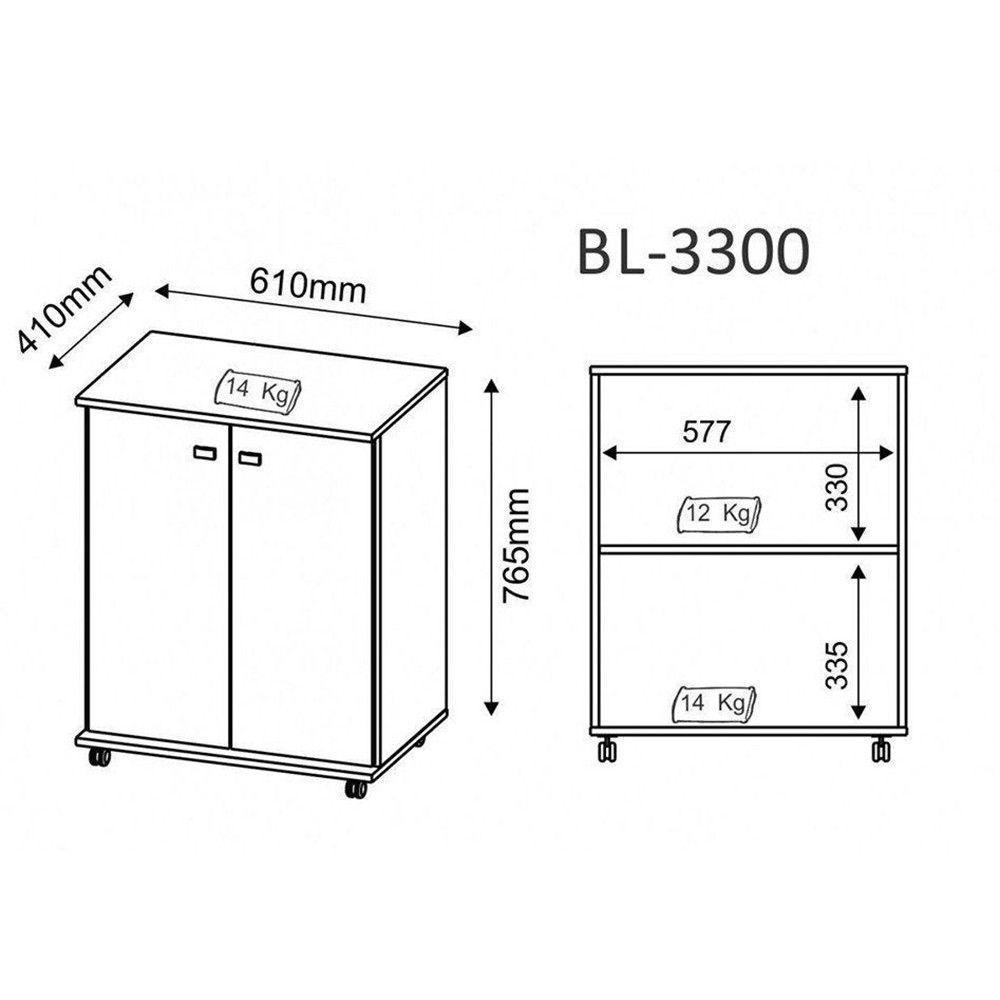 Balcão Baixo 02 Portas Branco - Tecno Mobili - 7