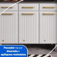 Balcão De Cozinha De Aço Triplo Telasul Diamante C/ Tampo Branco