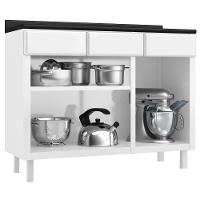 Balcão De Cozinha De Aço Triplo Telasul Diamante C/ Tampo Branco - 5