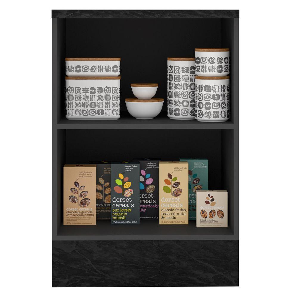 Balcão Com Tampo 0,58m Com 1 Porta Etna Cor Grafite Poliman Móveis - 4