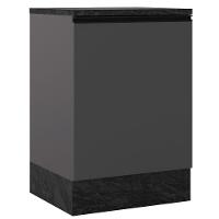 Balcão Com Tampo 0,58m Com 1 Porta Etna Cor Grafite Poliman Móveis - 1