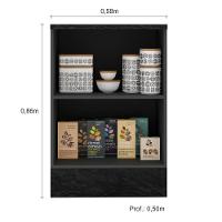 Balcão Com Tampo 0,58m Com 1 Porta Etna Cor Grafite Poliman Móveis - 3