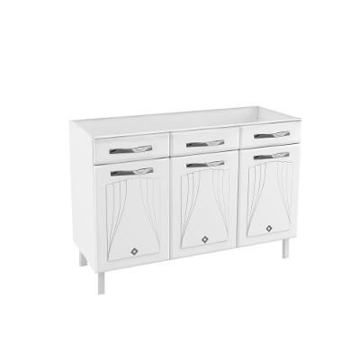 Balcão De Cozinha De Aço Triplo Telasul Branco Para Pia