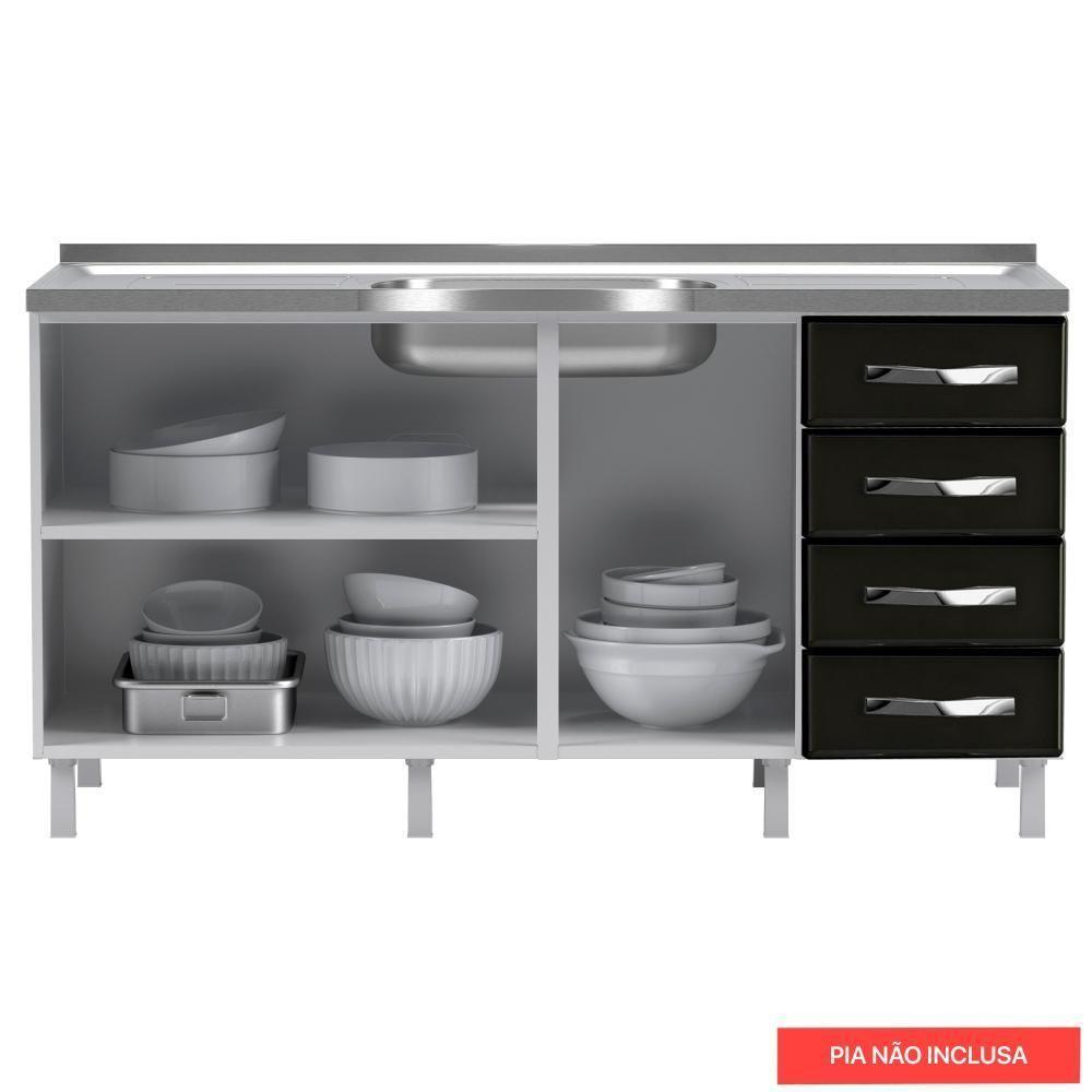 Balcão De Cozinha De Aço Telasul Star New Pto S/tampo P/ Pia - 3