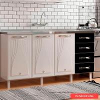 Balcão De Cozinha De Aço Telasul Star New Pto S/tampo P/ Pia - 6