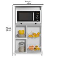 Balcão De Cozinha Balli 1 Porta Branco Brilho New Com 2 Cestos Notável Branco Brilho New - 2