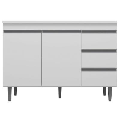 Balcão Gabinete De Pia 100cm Sem Tampo 2 Portas Branco