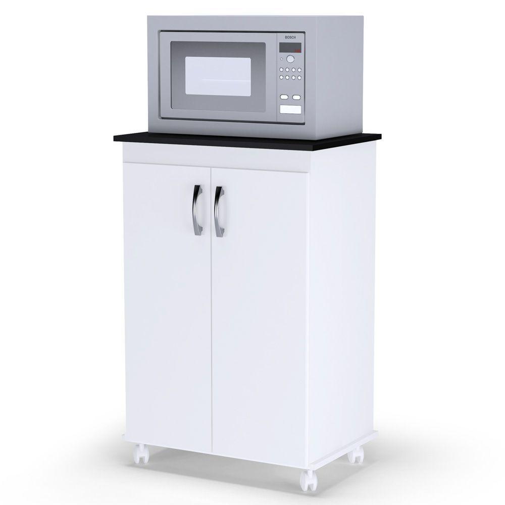 Balcão Micro-ondas Multiuso Vitória Com 02 Portas Branco - 1