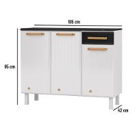 Balcão De Cozinha De Aço Triplo Telasul Diamante Smart C/ Tampo Bco/pto - 7