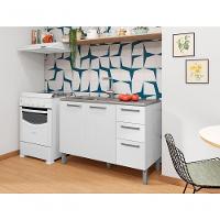 Balcão 1,2m 3 Portas 2 Gavetas Sem Tampo Mad Versalhes Branco Supremo - 1