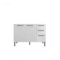 Balcão 1,2m 3 Portas 2 Gavetas Sem Tampo Mad Versalhes Branco Supremo