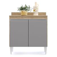 Balcão 02S Sara 80Cm Castanho Cinza - 5