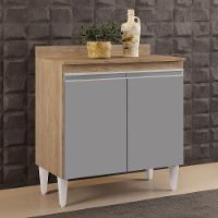 Balcão 02S Sara 80Cm Castanho Cinza - 6