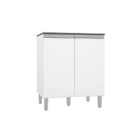 Balcão 2 Portas Com Tampo Evidence Poliman Móveis Branco - 8