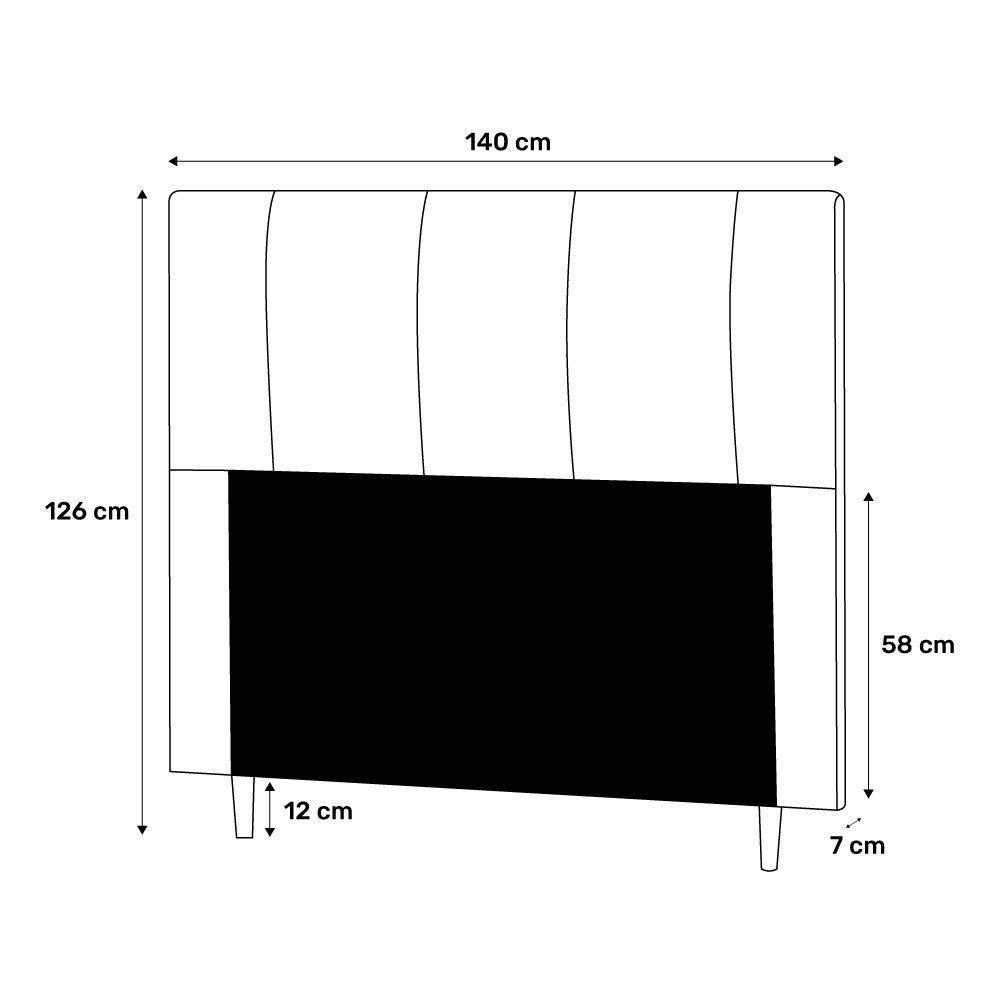 Cabeceira Cama Box Casal Donna 140Cm Corano Bege - Abmaza - 2