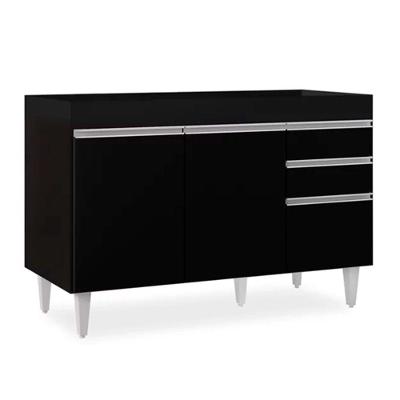 Balcão 02 Gavetas 120Cm Preto