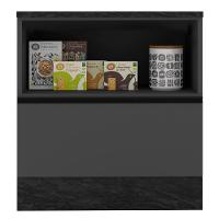 Balcão Com Tampo 80cm Com 1 Porta E 1 Gaveta Etna Cor Grafite Poliman Móveis - 5