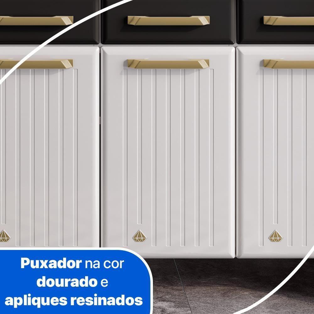 Balcão De Cozinha De Aço Triplo Telasul Diamante C/ Tampo Bco/pto - 4