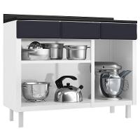 Balcão De Cozinha De Aço Triplo Telasul Diamante C/ Tampo Bco/pto - 7