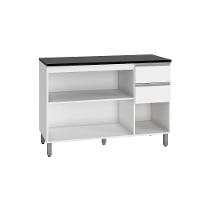 Balcão Com Tampo Evidence 3 Portas 2 Gavetas Mdp Poliman Móveis Branco - 7