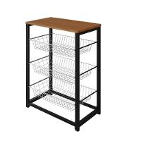 Fruteira Com Suporte Para Micro-Ondas Barcelona Aço Preto Cesto Branco Tampo Canela - Cor: Branco - 5