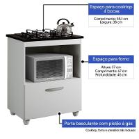 Balcão Cooktop 4 Bocas Salvia Kaiki Móveis Branco. - 5