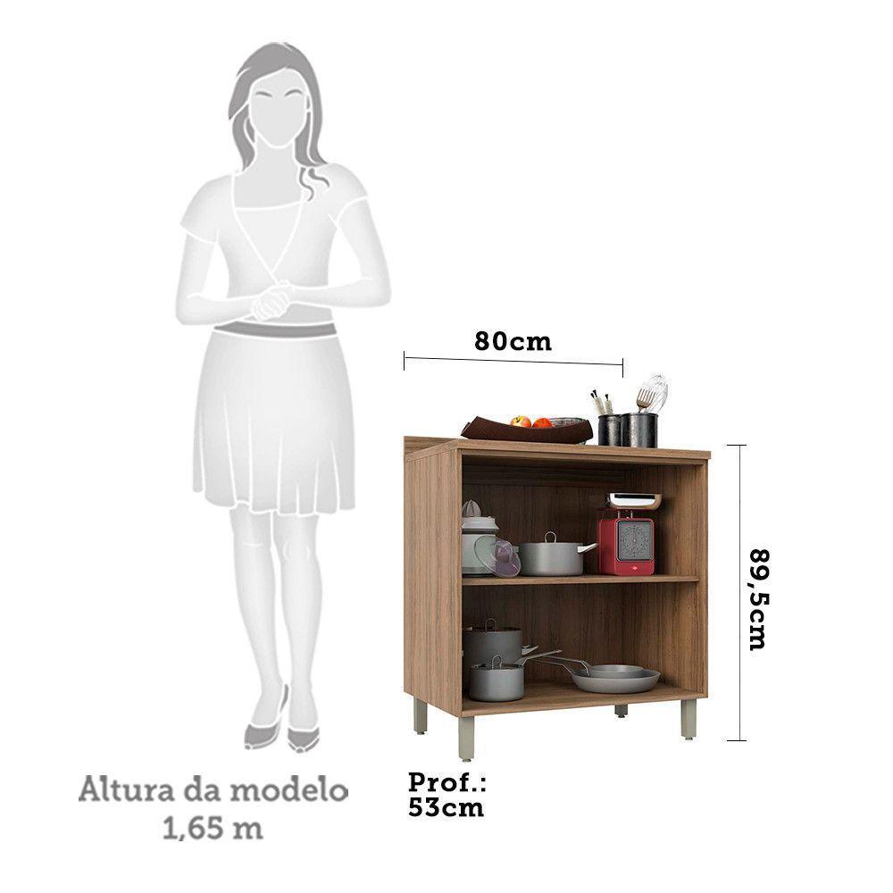 Balcão De Cozinha C/Tampo 80cm 2 Portas 1 Prateleira Isa - 3