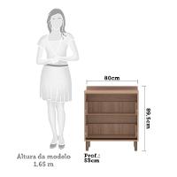 Balcão De Cozinha C/Tampo 80cm 2 Gavetões Isa Vanilla - 3