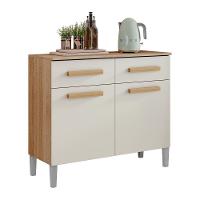 Balcão Para Cozinha Com 02 Portas E 02 Gavetas Juma Cor Atacama Off White Aramóveis - 1