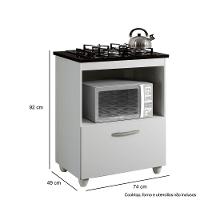 Balcão Cooktop 4 Bocas Salvia Kaiki Móveis Branco. - 16