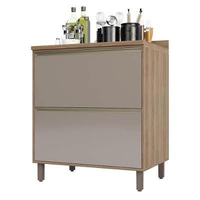 Balcão Cozinha 80 Cm 2 Gavetões Graff Mel Luciane Móveis