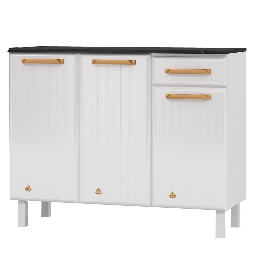 Balcão De Cozinha De Aço Triplo Telasul Diamante Smart C/ Tampo Bco - 1