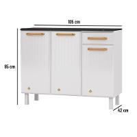 Balcão De Cozinha De Aço Triplo Telasul Diamante Smart C/ Tampo Bco - 7