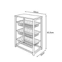 Fruteira Com Suporte Para Micro-Ondas Barcelona Aço Branco Cesto Branco Tampo Amêndoa - Cor: Marrom - 2