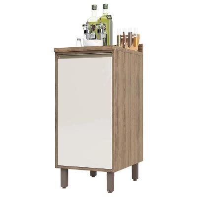 Balcão Cozinha 40 Cm 1 Porta Perola Off Mel Luciane Móveis