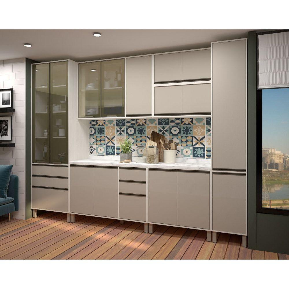 Cozinha 8 Pçs Paneleiros Armários Balcões C/Mocca Laca - 2