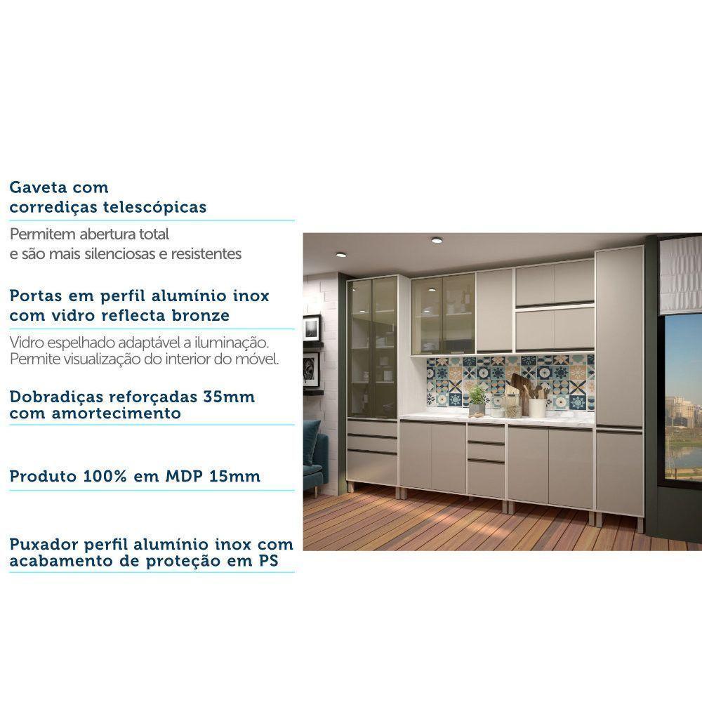 Cozinha 8 Pçs Paneleiros Armários Balcões C/Mocca Laca - 4