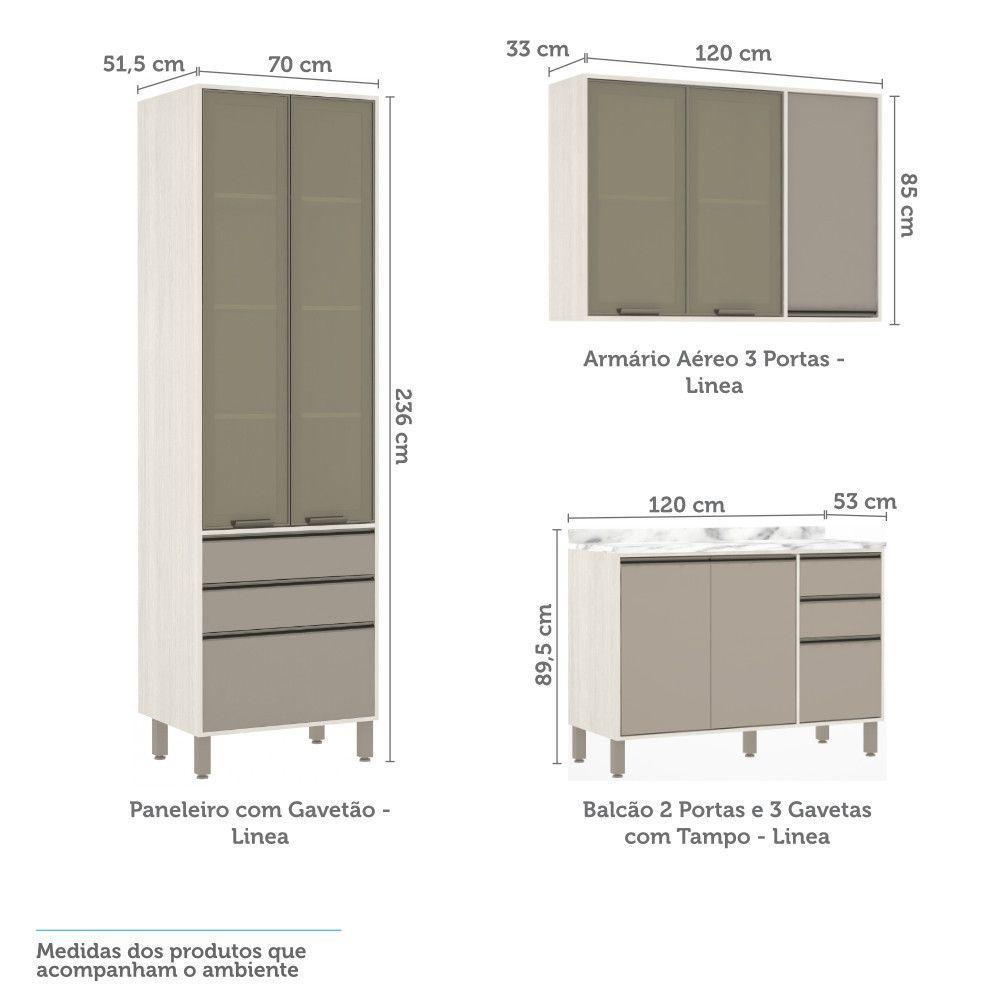 Cozinha 8 Pçs Paneleiros Armários Balcões C/Mocca Laca - 6