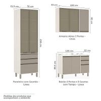 Cozinha 8 Pçs Paneleiros Armários Balcões C/Mocca Laca - 6